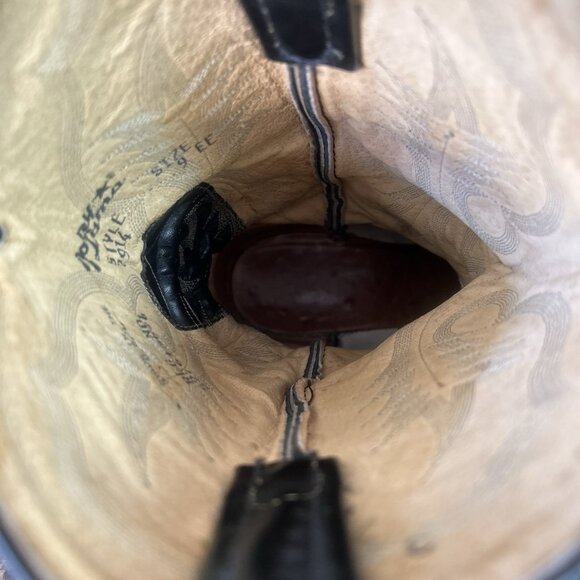 Tony Lama Vintage Classic Black Western Cowboy Boots Mens 9 EE - Picture 8 of 12